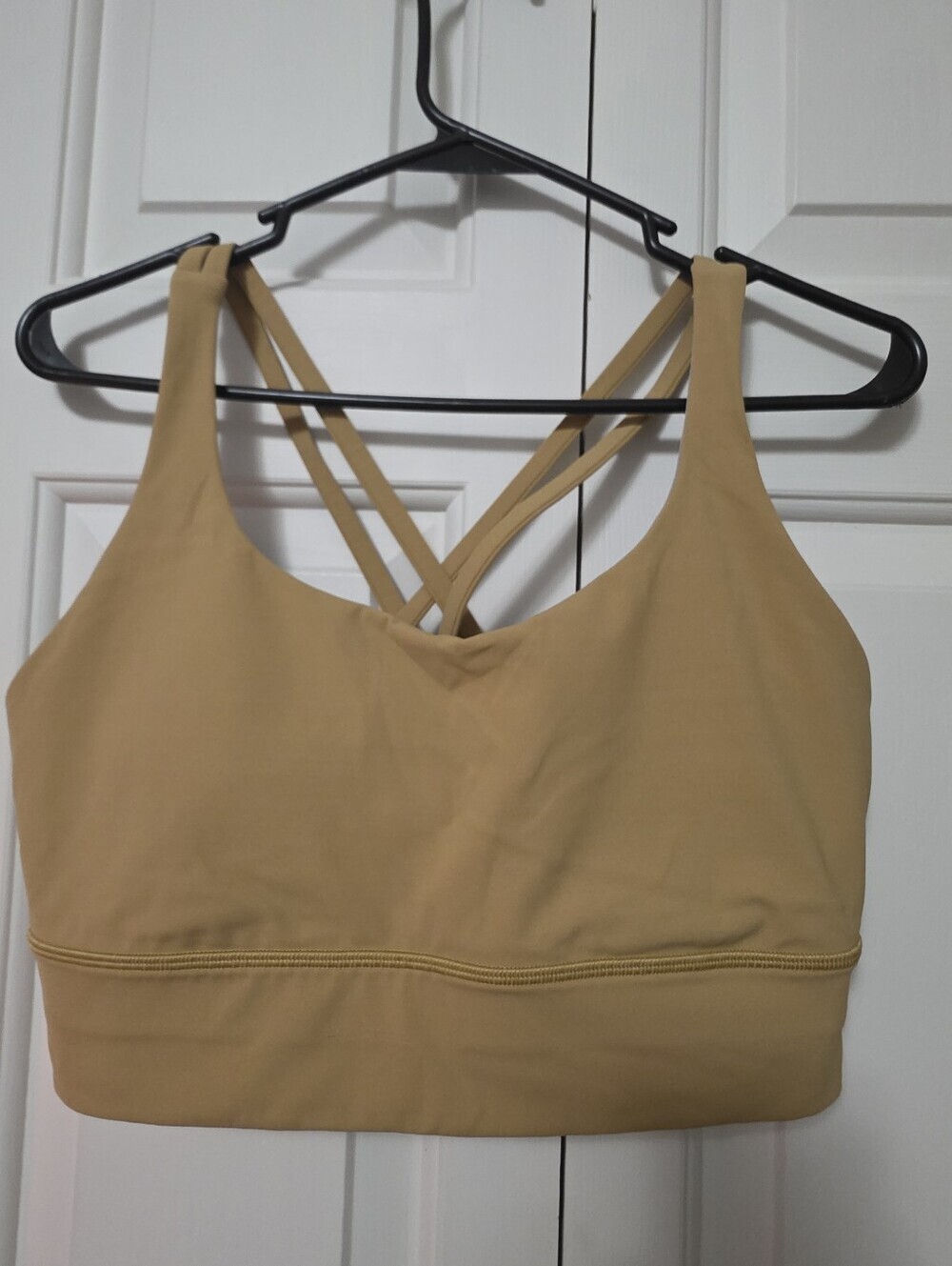 Lululemon Long Line Womens Sports Bra Size 12 Padded Yellow/mustard